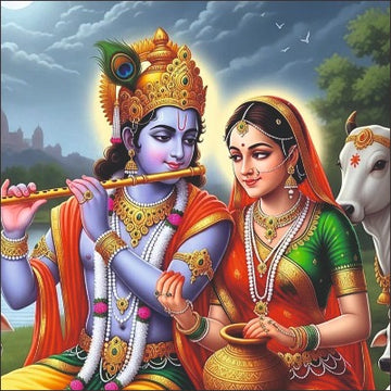 Radha Krishna Design Color Sticker