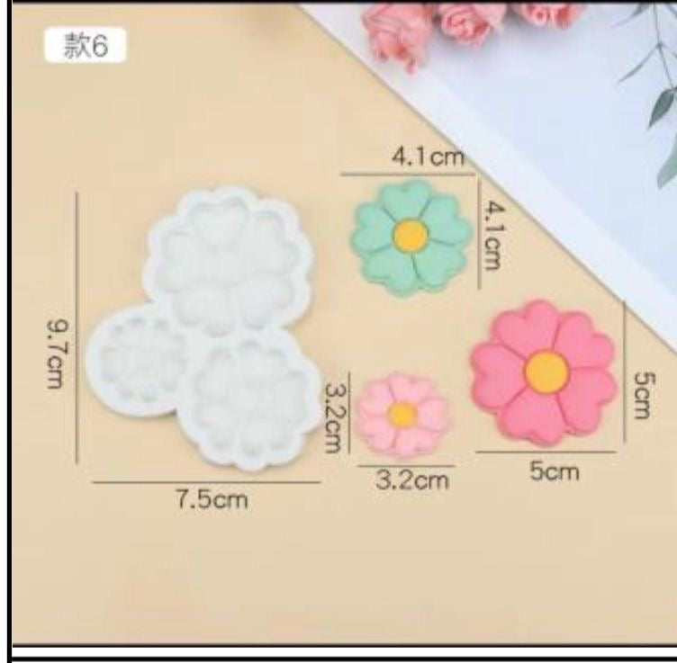 3 in 1 3D flower mould