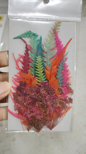 Leaf with Pressed Flowers