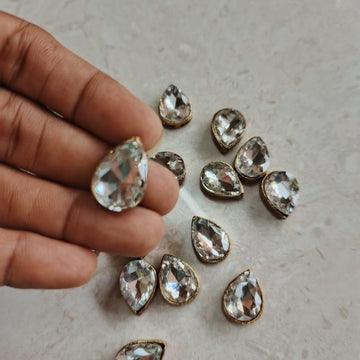 Drop shape antique kundan