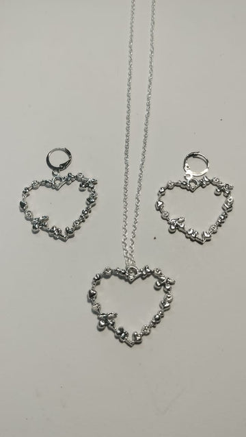 Earring Pendant Bezel Set silver