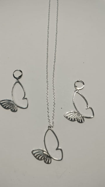 Earring Pendant Bezel Set silver