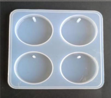 4 cavities round keychain mould