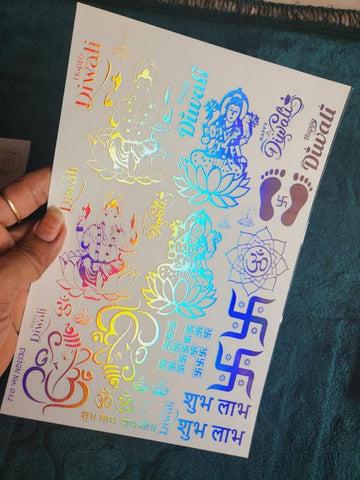 Diwali & Lakshmi Holographic Stickers