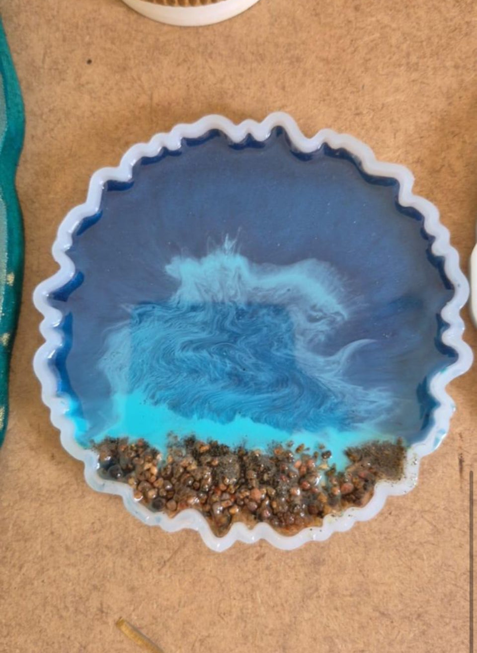 4 inch agate round  coaster mould