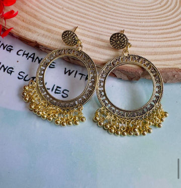 Round Resin jhumka base golden