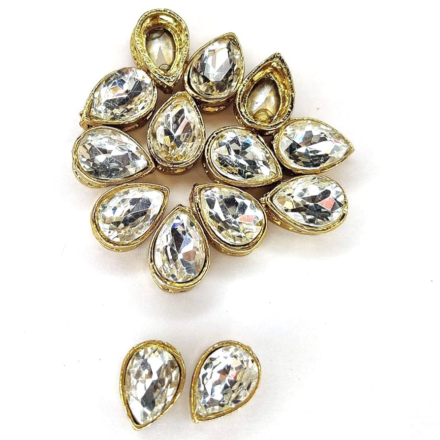 Drop shape antique kundan