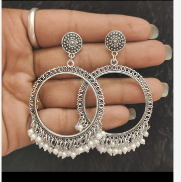 Round shape resin jhumka base with small white beads