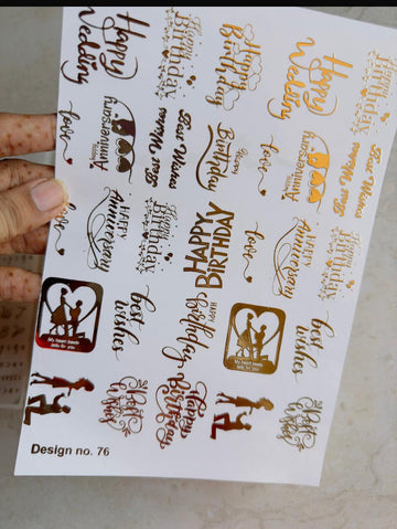 Happy birthday Golden Embossed stickers