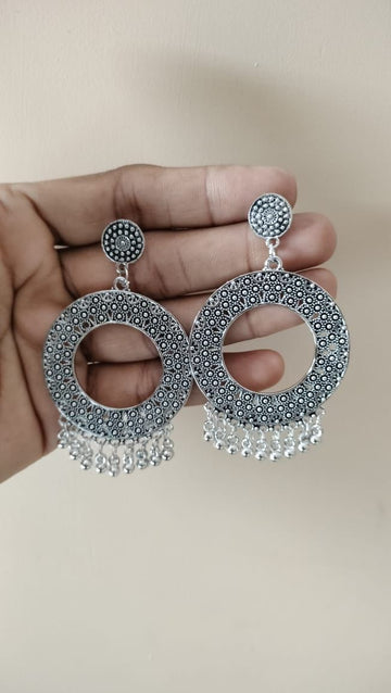 Round shape jhumka base silver