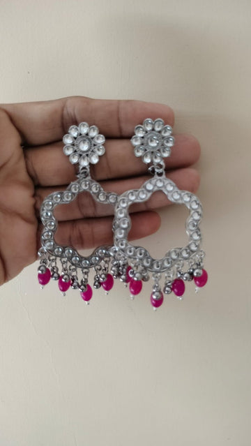 Flower shape jhumka base silver