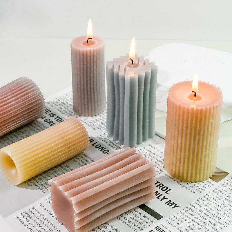 Striped square candle mould