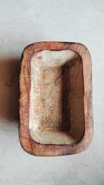 Rectangle Wood bowl for candel
