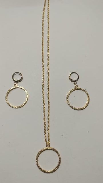 Earring Pendant Bezel Set Golden