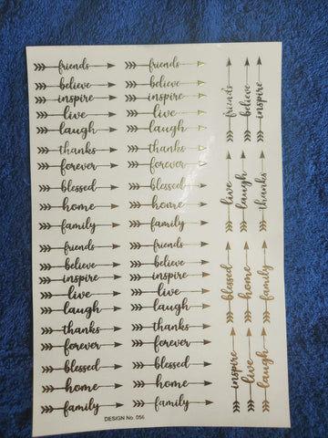 Bookmark Golden Embossed stickers