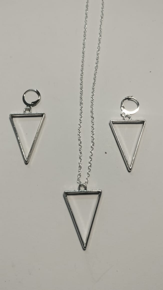 Earring Pendant Bezel Set silver