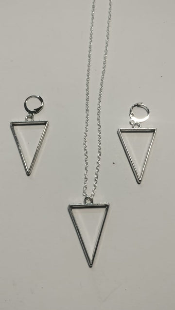 Earring Pendant Bezel Set silver