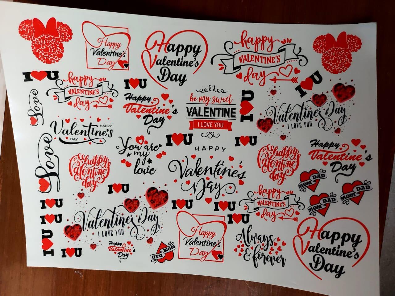 Valentine's Day Resin color sticker