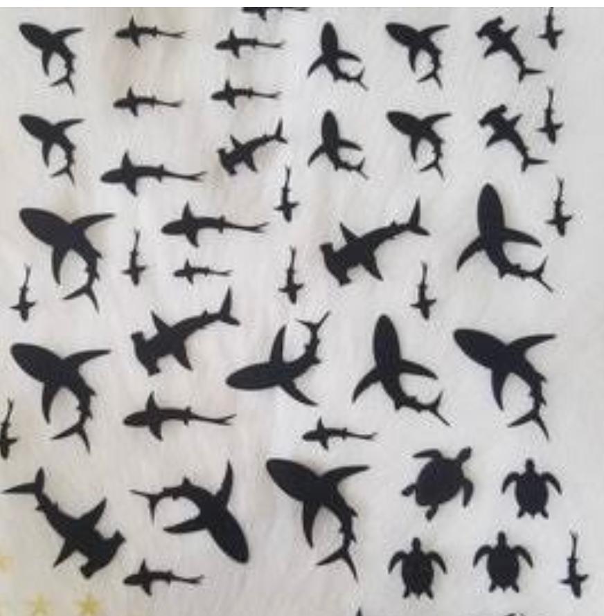 Shark Silhouette Resin color sticker