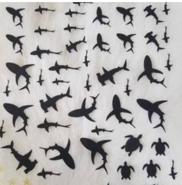 Shark Silhouette Resin color sticker