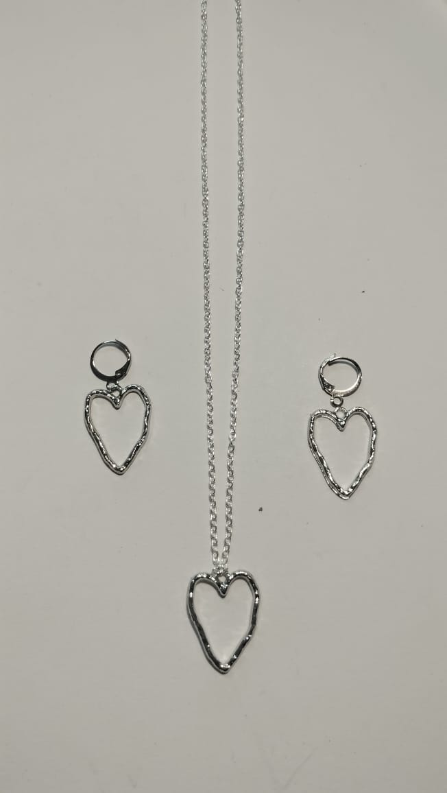 Earring Pendant Bezel Set silver