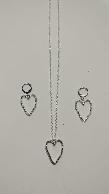 Earring Pendant Bezel Set silver