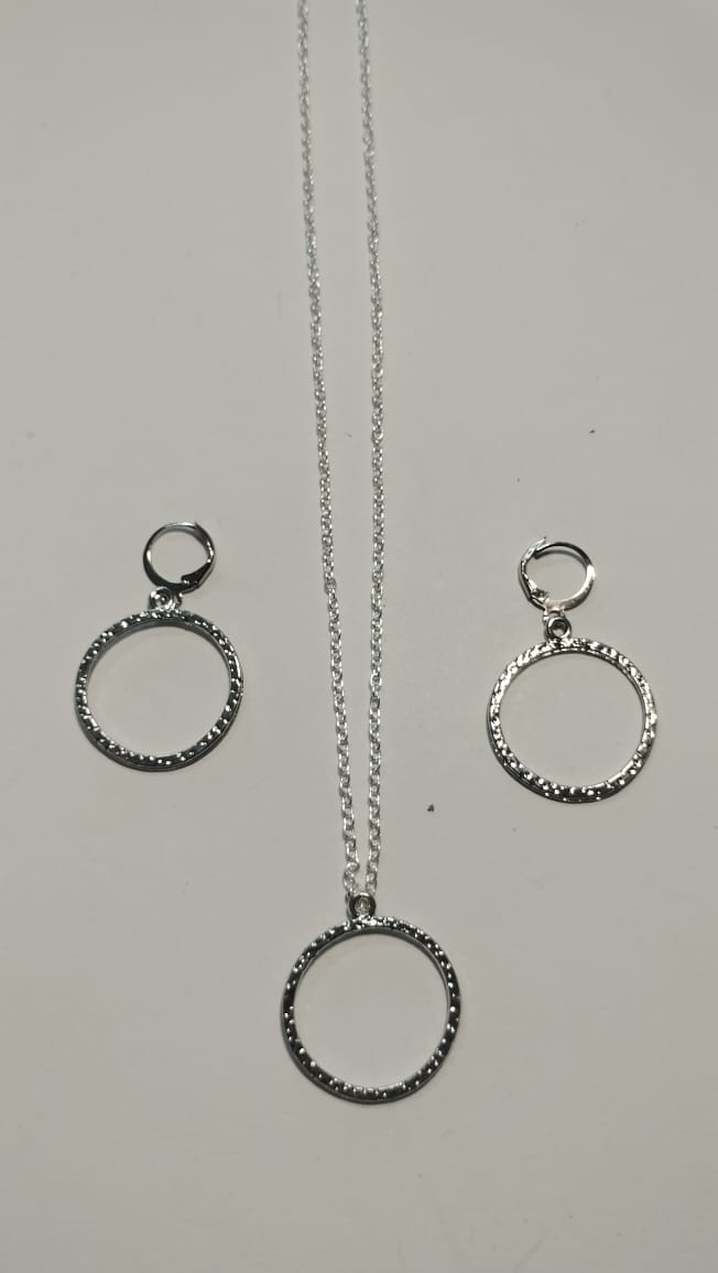 Earring Pendant Bezel Set silver