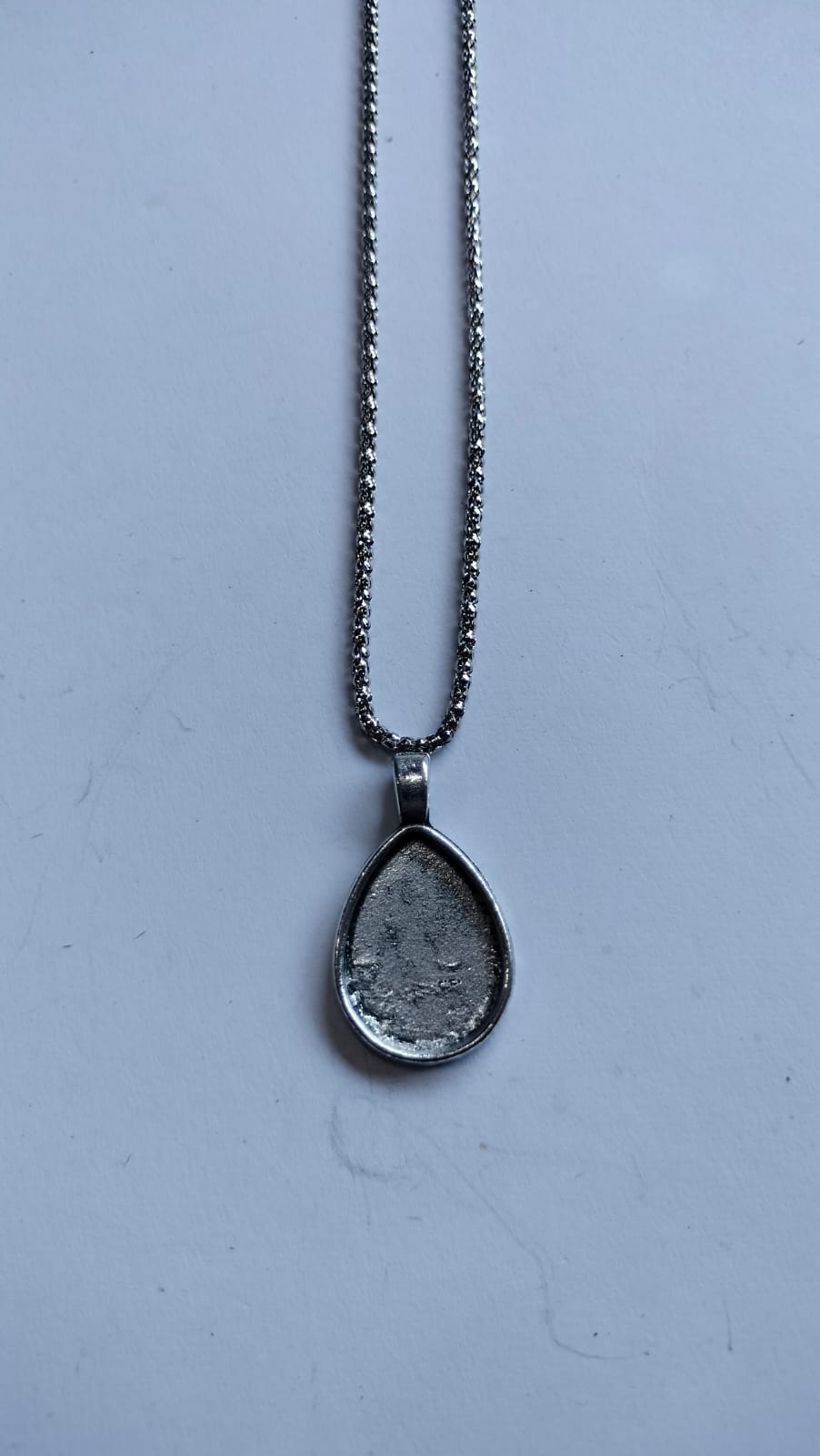 Antique Silver Chain Pendant Bezel Set