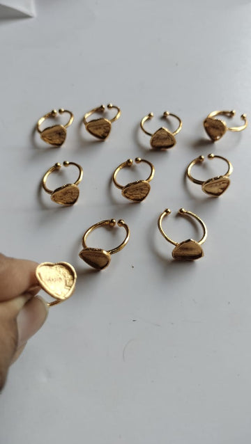 10 Pieces Heart Shape Ring Base