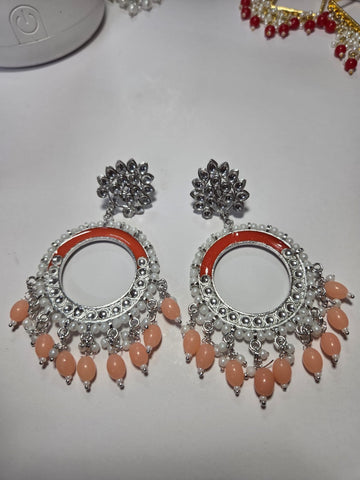 Peach Chand Bali Jhumka