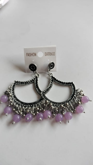 Silver Jhumka With Beads