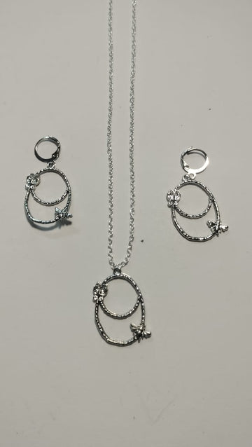 Earring Pendant Bezel Set silver