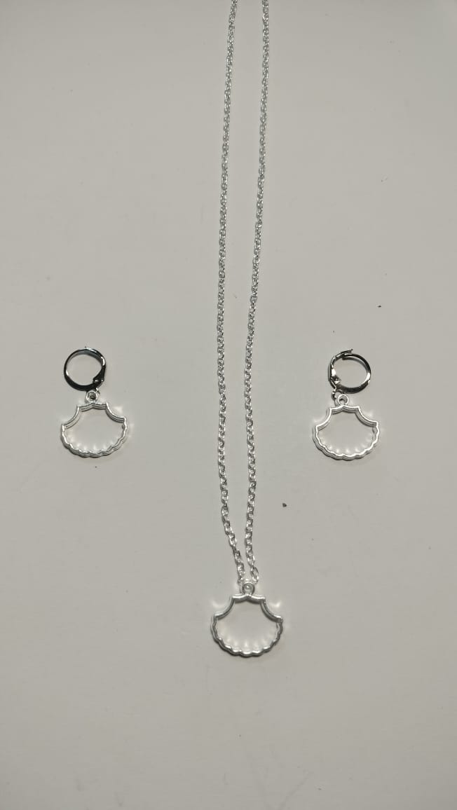 Small Earring Pendant Bezel Set silver