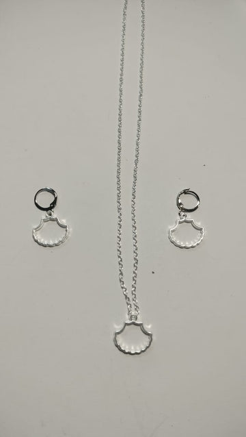 Small Earring Pendant Bezel Set silver