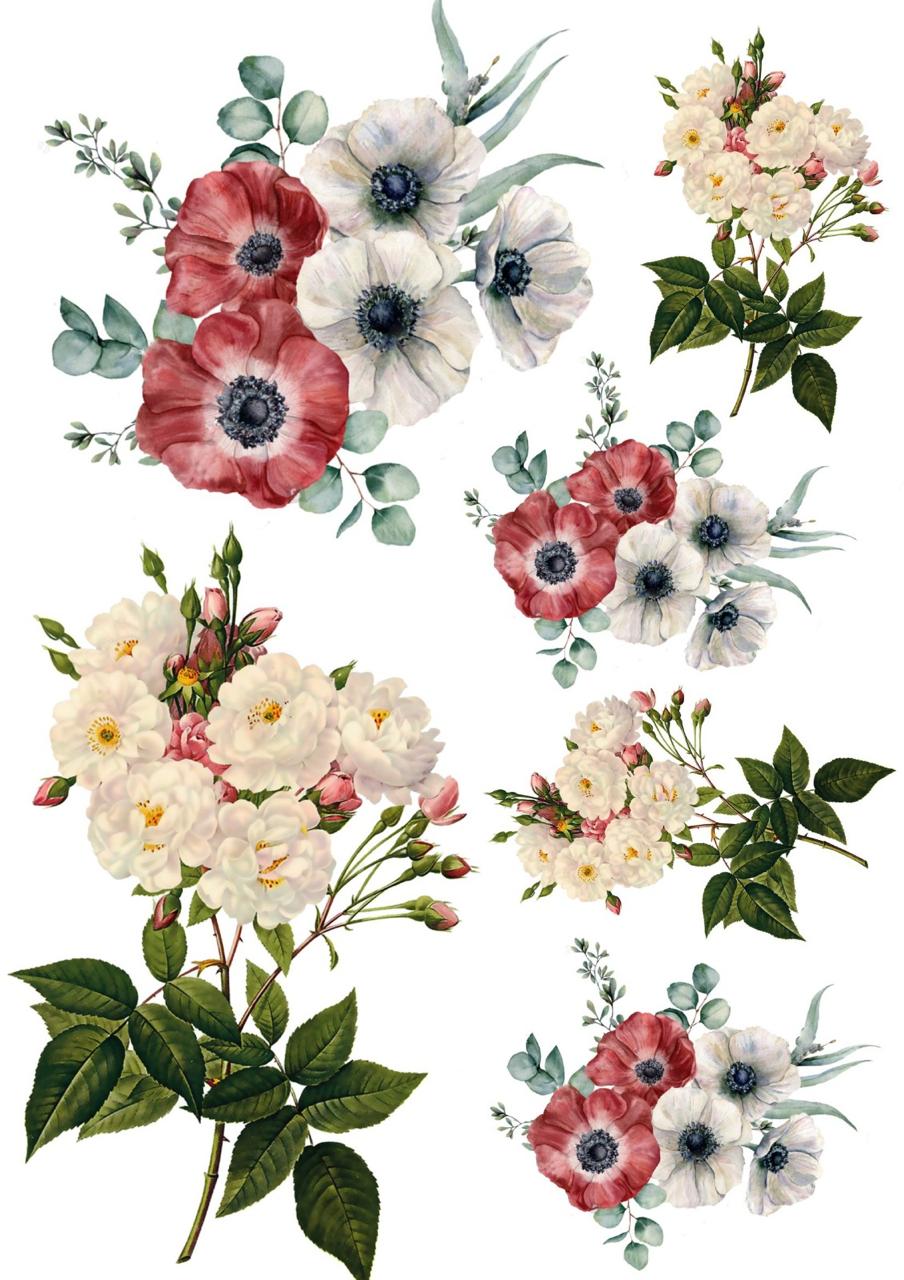 Peony Flowers Resin color sticker