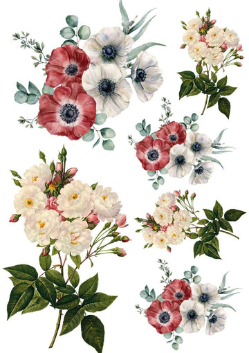 Peony Flowers Resin color sticker