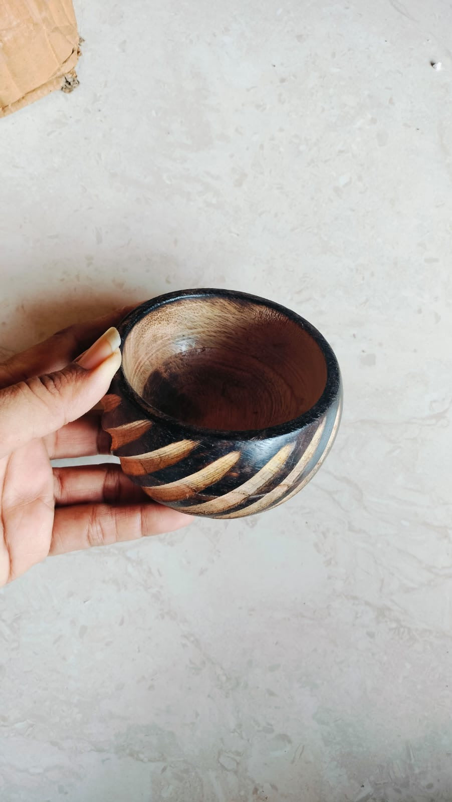 Round Wood Bowl for Candle