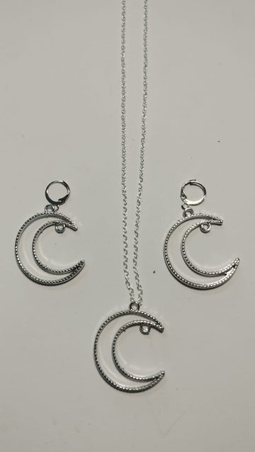 Earring Pendant Bezel Set silver
