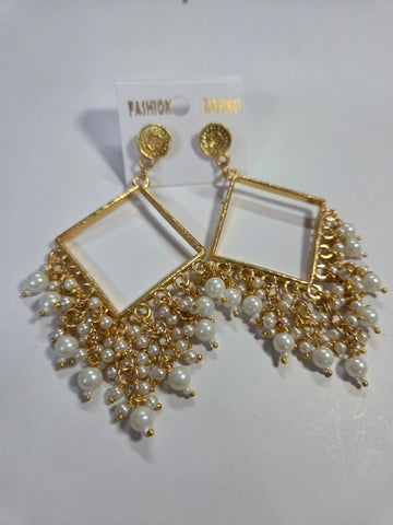 Square Chand Bali Jhumka golden