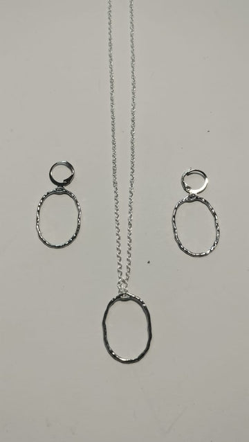 Earring Pendant Bezel Set silver