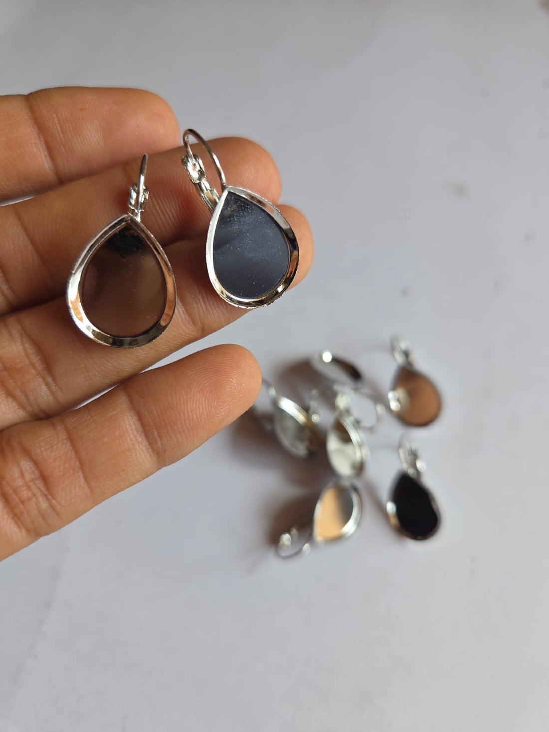 Silver Small Earring Base For Resin