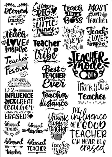 Teacher Quotes Resin color sticker
