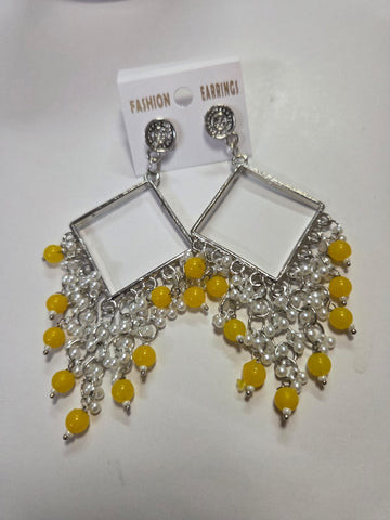 Square Chand Bali Jhumka silver