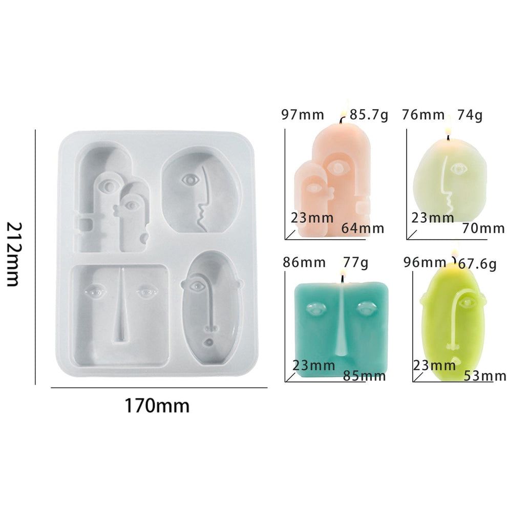 4 in 1 Face Shape Candle Mould