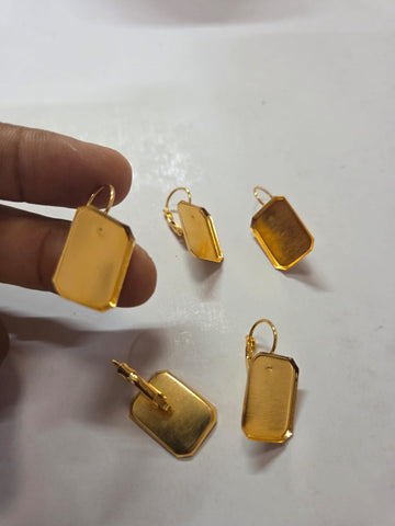 Golden Small Earring Base For Resin