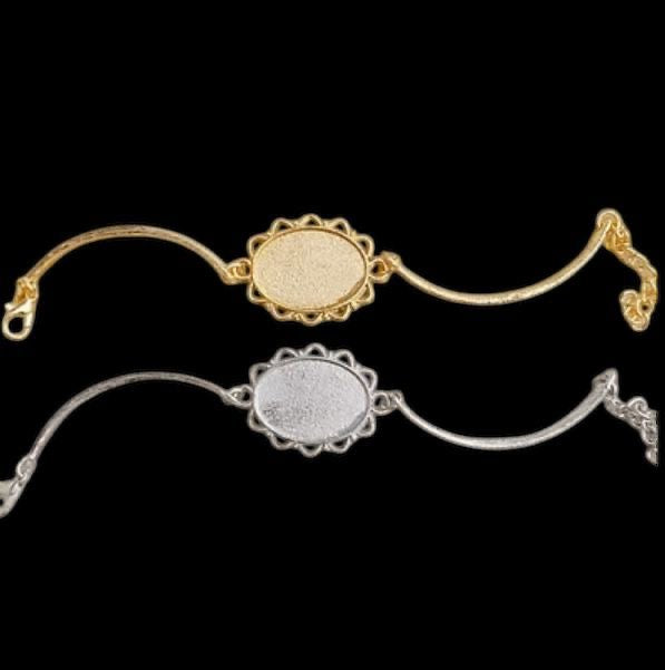 Oval 2 bracelet base for resin )
