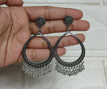 Resin jhumka base silver