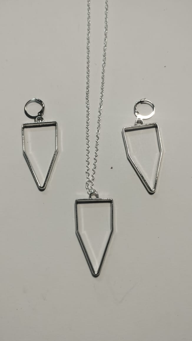 Earring Pendant Bezel Set silver