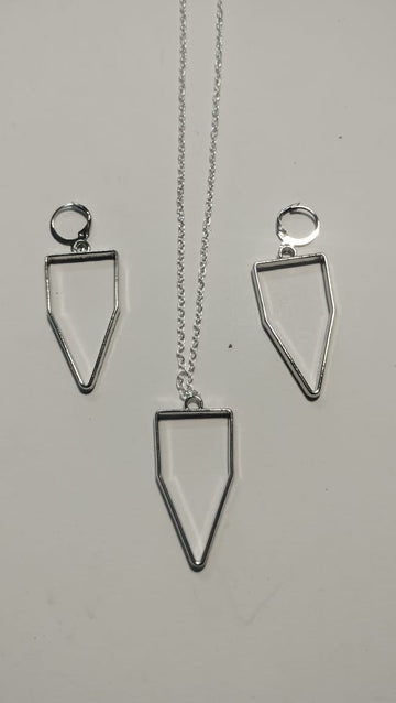 Earring Pendant Bezel Set silver