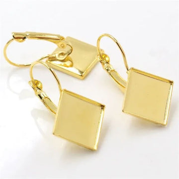 Golden Small Earring Base For Resin